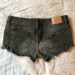 Black low rise cutoff shorts